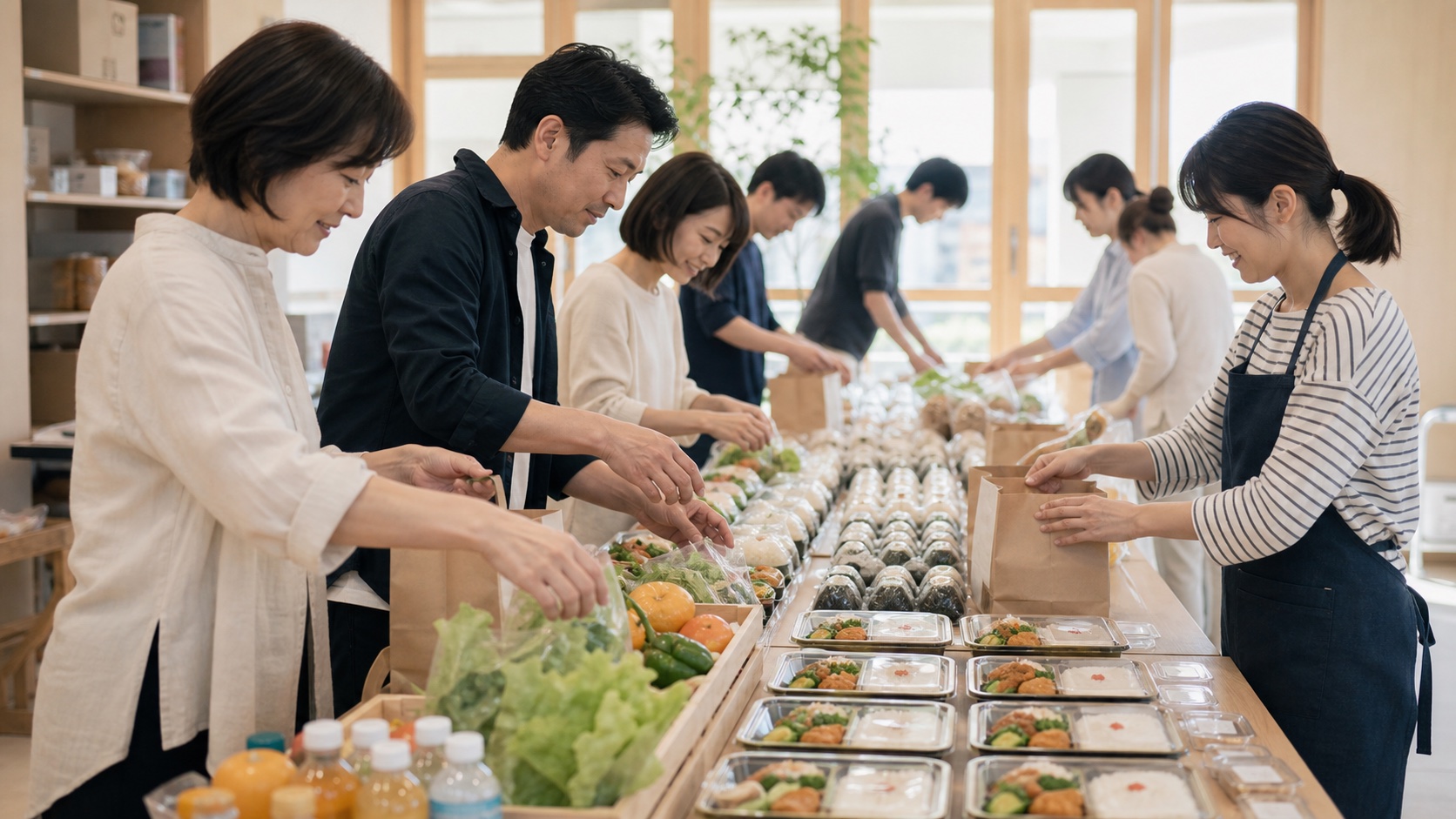 食料支援の準備活動